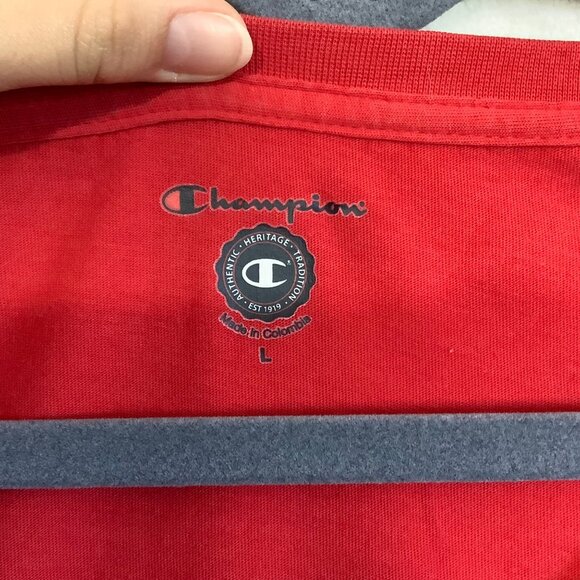 Champion Ohio State University Red V-Neck T-Shirt Women Large - Picture 3 of 6